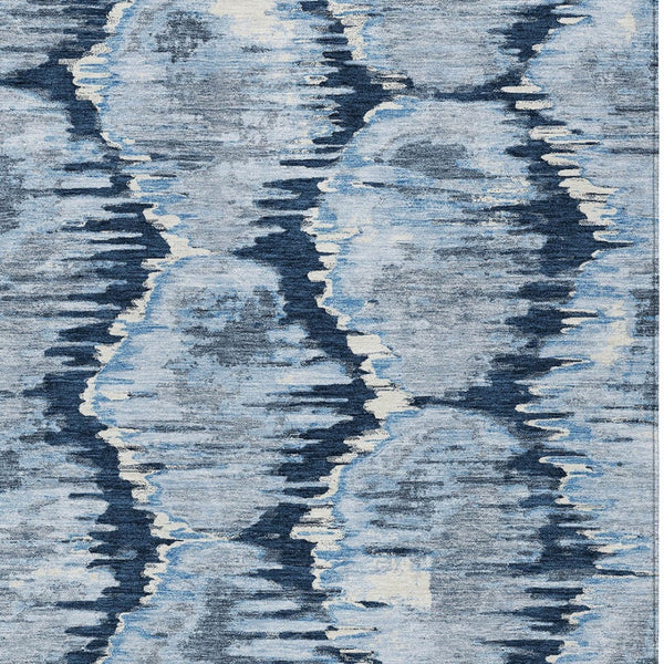 Homeroots 3' Black Charcoal And Silver Abstract Washable Area Rug For Indoor And Outdoor Spaces, Stylish Design 8' X 10' Polyester 586039