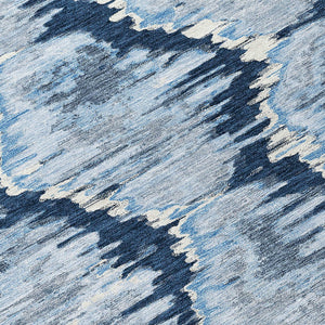 Homeroots 3' Black Charcoal And Silver Abstract Washable Area Rug For Indoor And Outdoor Spaces, Stylish Design 10' X 14' Polyester 586041