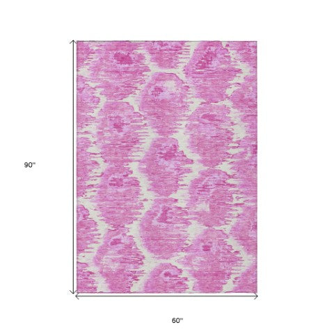 Homeroots 3' Black Charcoal And Silver Abstract Washable Area Rug For Indoor And Outdoor Spaces, Stylish Design 5' X 8' Polyester 586043