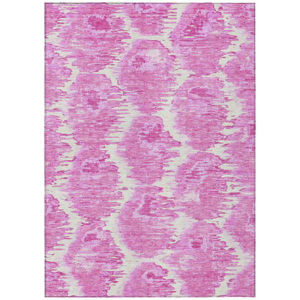HomeRoots 5' Abstract Pink Blush and Mauve Washable Area Rug for Indoor and Outdoor Spaces, Easy Care & Stylish 5' X 8' 586043