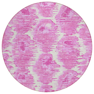 Homeroots 3' Black Charcoal And Silver Abstract Washable Area Rug For Indoor And Outdoor Spaces, Stylish Design 8' Round Polyester 586044