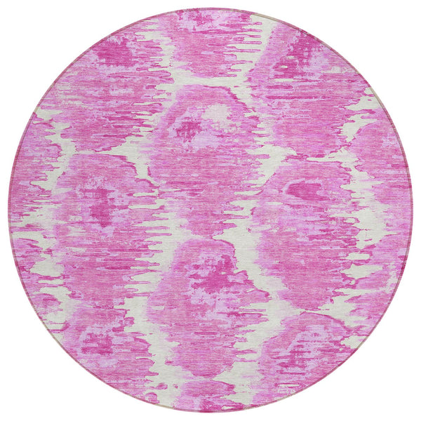 Homeroots 3' Black Charcoal And Silver Abstract Washable Area Rug For Indoor And Outdoor Spaces, Stylish Design 8' Round Polyester 586044