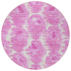 Homeroots 3' Black Charcoal And Silver Abstract Washable Area Rug For Indoor And Outdoor Spaces, Stylish Design 8' Round Polyester 586044