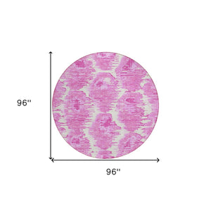 Homeroots 3' Black Charcoal And Silver Abstract Washable Area Rug For Indoor And Outdoor Spaces, Stylish Design 8' Round Polyester 586044