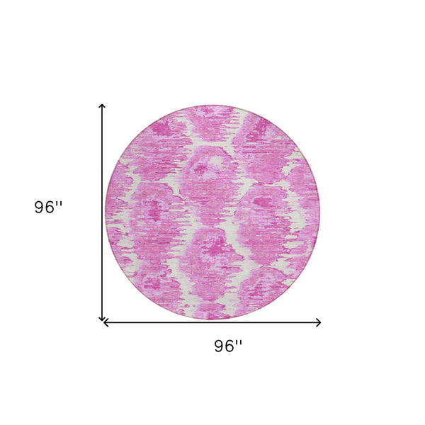 Homeroots 3' Black Charcoal And Silver Abstract Washable Area Rug For Indoor And Outdoor Spaces, Stylish Design 8' Round Polyester 586044