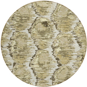 Homeroots 3' Black Charcoal And Silver Abstract Washable Area Rug For Indoor And Outdoor Spaces, Stylish Design 8' Round Polyester 586050