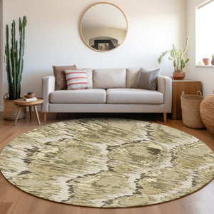 Homeroots 3' Black Charcoal And Silver Abstract Washable Area Rug For Indoor And Outdoor Spaces, Stylish Design 8' Round Polyester 586050