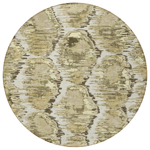 Homeroots 3' Black Charcoal And Silver Abstract Washable Area Rug For Indoor And Outdoor Spaces, Stylish Design 8' Round Polyester 586050