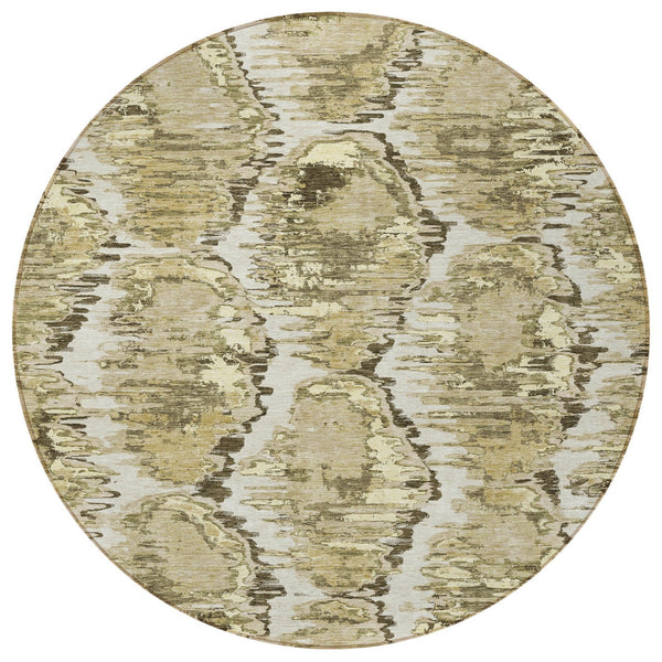 Homeroots 3' Black Charcoal And Silver Abstract Washable Area Rug For Indoor And Outdoor Spaces, Stylish Design 8' Round Polyester 586050