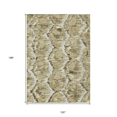 Homeroots 3' Black Charcoal And Silver Abstract Washable Area Rug For Indoor And Outdoor Spaces, Stylish Design 10' X 14' Polyester 586053