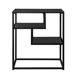 16" Contemporary Metal and Wood Side Table Solid Black MYO16STSB Walker Edison