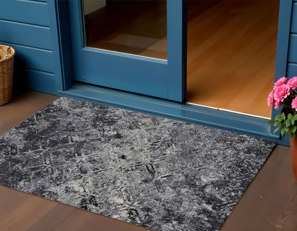 Homeroots 3' Beige Brown Copper Geometric Washable Indoor Outdoor Area Rug For Versatile Home Decor Solutions 3' X 5' Polyester 586060