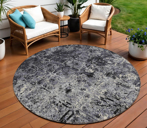 Homeroots 3' Beige Brown Copper Geometric Washable Indoor Outdoor Area Rug For Versatile Home Decor Solutions 8' Round Polyester 586062