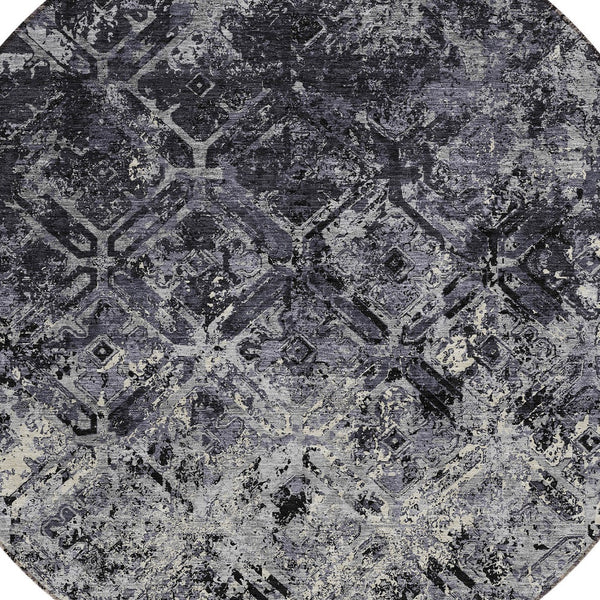 Homeroots 3' Beige Brown Copper Geometric Washable Indoor Outdoor Area Rug For Versatile Home Decor Solutions 8' Round Polyester 586062