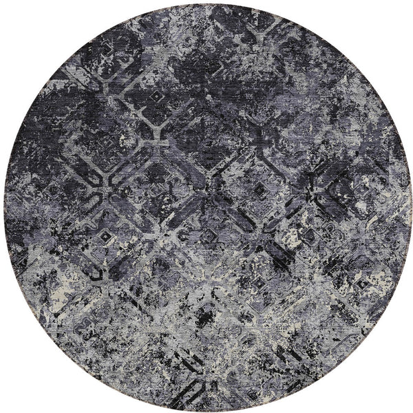 Homeroots 3' Beige Brown Copper Geometric Washable Indoor Outdoor Area Rug For Versatile Home Decor Solutions 8' Round Polyester 586062