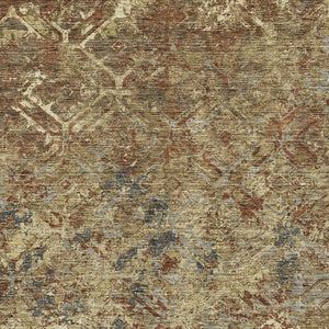 Homeroots 3' Beige Brown Copper Geometric Washable Indoor Outdoor Area Rug For Versatile Home Decor Solutions 9' X 12' Polyester 586070