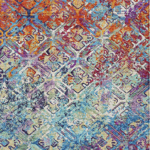 Homeroots 3' Beige Brown Copper Geometric Washable Indoor Outdoor Area Rug For Versatile Home Decor Solutions 3' X 5' Polyester 586072