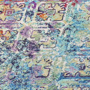 Homeroots 3' Beige Brown Copper Geometric Washable Indoor Outdoor Area Rug For Versatile Home Decor Solutions 5' X 8' Polyester 586073