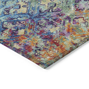 Homeroots 3' Beige Brown Copper Geometric Washable Indoor Outdoor Area Rug For Versatile Home Decor Solutions 9' X 12' Polyester 586076