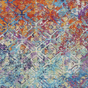 Homeroots 3' Beige Brown Copper Geometric Washable Indoor Outdoor Area Rug For Versatile Home Decor Solutions 9' X 12' Polyester 586076