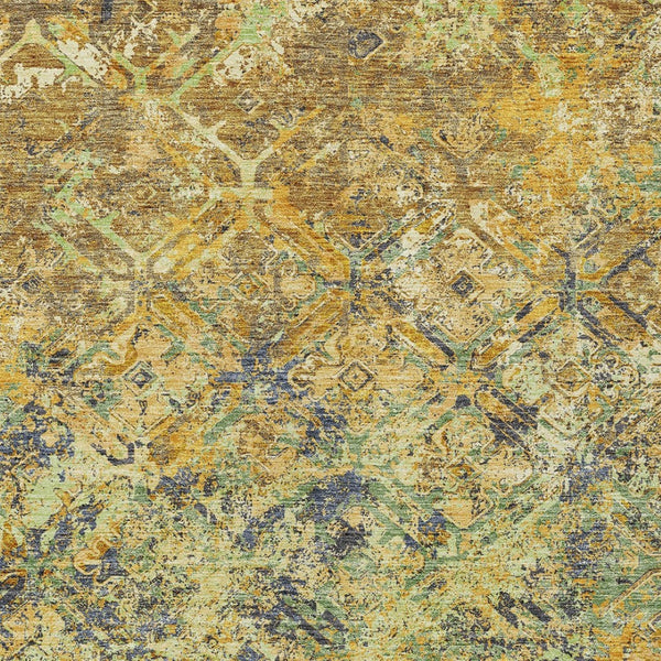 Homeroots 3' Beige Brown Copper Geometric Washable Indoor Outdoor Area Rug For Versatile Home Decor Solutions 8' X 10' Polyester 586081