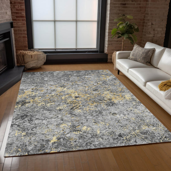 Homeroots 3' Beige Brown Copper Geometric Washable Indoor Outdoor Area Rug For Versatile Home Decor Solutions 3' X 5' Polyester 586084