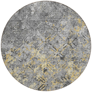 Homeroots 3' Beige Brown Copper Geometric Washable Indoor Outdoor Area Rug For Versatile Home Decor Solutions 8' Round Polyester 586086