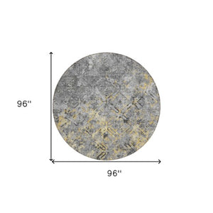 Homeroots 3' Beige Brown Copper Geometric Washable Indoor Outdoor Area Rug For Versatile Home Decor Solutions 8' Round Polyester 586086