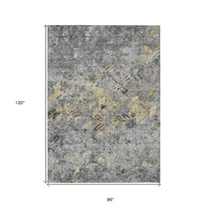 Homeroots 3' Beige Brown Copper Geometric Washable Indoor Outdoor Area Rug For Versatile Home Decor Solutions 8' X 10' Polyester 586087