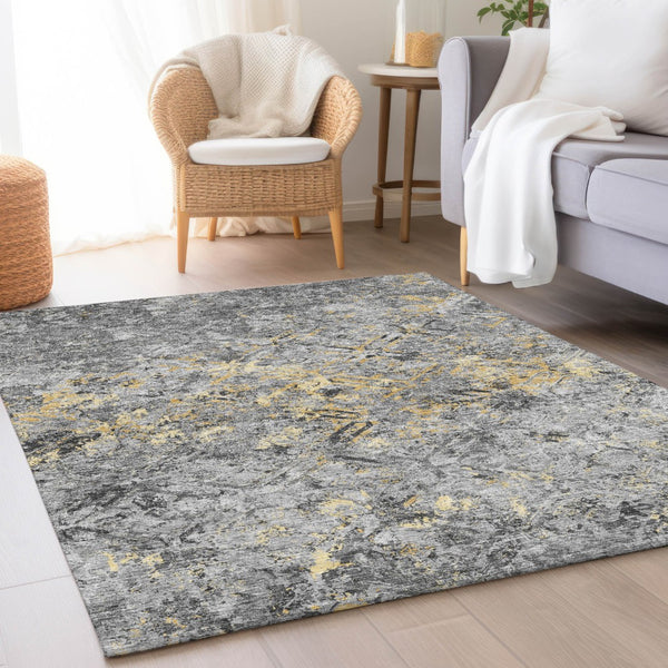 Homeroots 3' Beige Brown Copper Geometric Washable Indoor Outdoor Area Rug For Versatile Home Decor Solutions 8' X 10' Polyester 586087