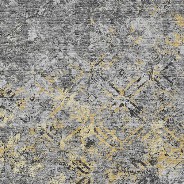 Homeroots 3' Beige Brown Copper Geometric Washable Indoor Outdoor Area Rug For Versatile Home Decor Solutions 9' X 12' Polyester 586088