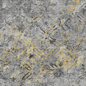 Homeroots 3' Beige Brown Copper Geometric Washable Indoor Outdoor Area Rug For Versatile Home Decor Solutions 10' X 14' Polyester 586089