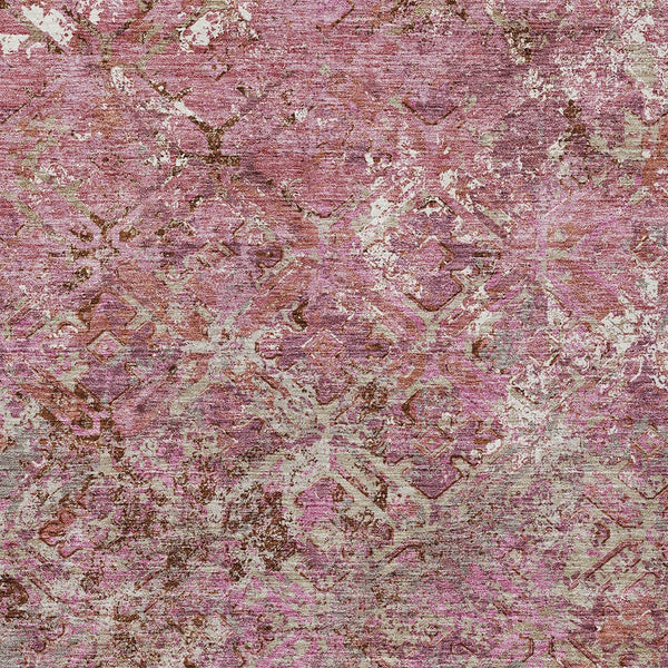 Homeroots 3' Beige Brown Copper Geometric Washable Indoor Outdoor Area Rug For Versatile Home Decor Solutions 3' X 5' Polyester 586090