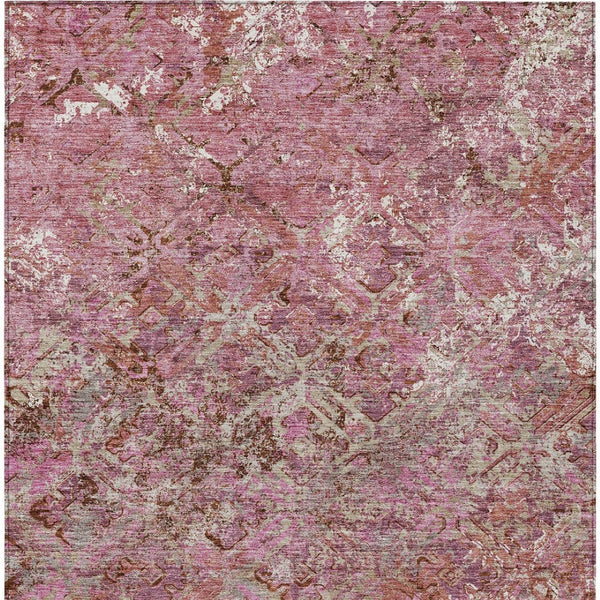 Homeroots 3' Beige Brown Copper Geometric Washable Indoor Outdoor Area Rug For Versatile Home Decor Solutions 9' X 12' Polyester 586094