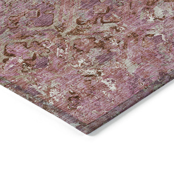 Homeroots 3' Beige Brown Copper Geometric Washable Indoor Outdoor Area Rug For Versatile Home Decor Solutions 9' X 12' Polyester 586094