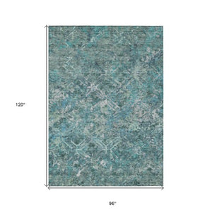 Homeroots 3' Beige Brown Copper Geometric Washable Indoor Outdoor Area Rug For Versatile Home Decor Solutions 8' X 10' Polyester 586099