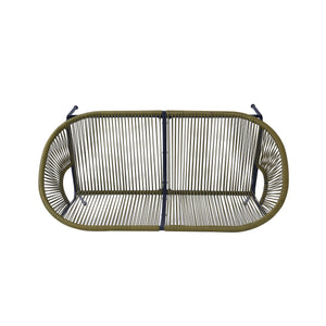 English Elm Christopher Knight Home® - NUSA Faux Wicker 3-Piece Outdoor Patio Chat Set with Rustproof Iron Frame, Curved Club Chairs & Loveseat Green NUSA3PCSETGRN