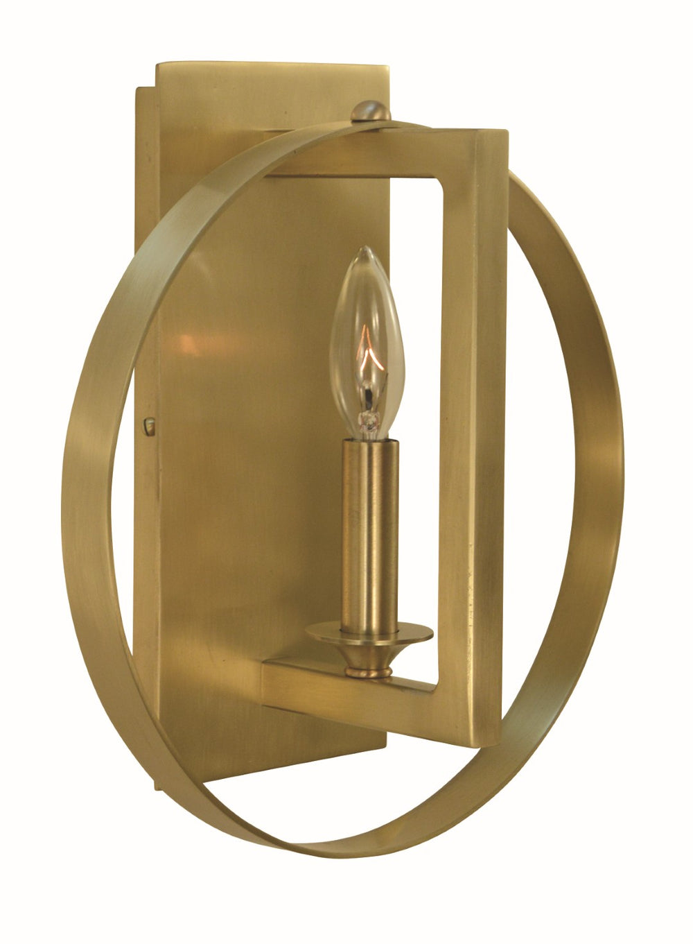 Framburg 1-light Elegant Brushed Brass Olivia Bath Sconce - Handcrafted Usa Design With Floating Circle Accents Brushed Brass Metal 5861 Br
