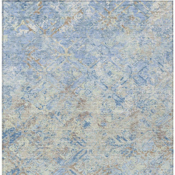 Homeroots 3' Beige Brown Copper Geometric Washable Indoor Outdoor Area Rug For Versatile Home Decor Solutions 8' X 10' Polyester 586105