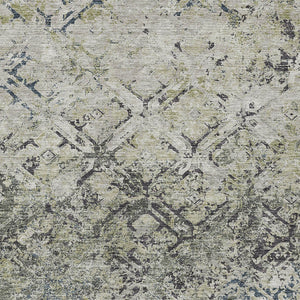 Homeroots 3' Beige Brown Copper Geometric Washable Indoor Outdoor Area Rug For Versatile Home Decor Solutions 3' X 5' Polyester 586108