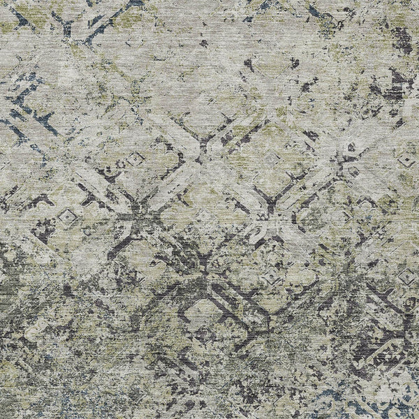 Homeroots 3' Beige Brown Copper Geometric Washable Indoor Outdoor Area Rug For Versatile Home Decor Solutions 3' X 5' Polyester 586108