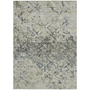 Homeroots 3' Beige Brown Copper Geometric Washable Indoor Outdoor Area Rug For Versatile Home Decor Solutions 5' X 8' Polyester 586109