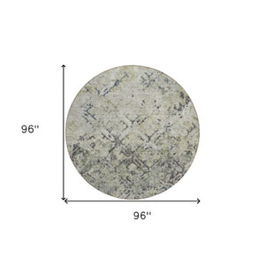 Homeroots 3' Beige Brown Copper Geometric Washable Indoor Outdoor Area Rug For Versatile Home Decor Solutions 8' Round Polyester 586110