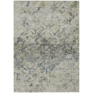 HomeRoots 5' Silver Gray and Charcoal Geometric Area Rug - Stylish, Washable, Indoor/Outdoor Durable Design 8' X 10' 586111