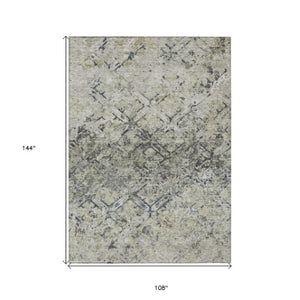 Homeroots 3' Beige Brown Copper Geometric Washable Indoor Outdoor Area Rug For Versatile Home Decor Solutions 9' X 12' Polyester 586112