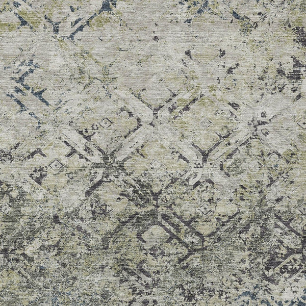 Homeroots 3' Beige Brown Copper Geometric Washable Indoor Outdoor Area Rug For Versatile Home Decor Solutions 9' X 12' Polyester 586112