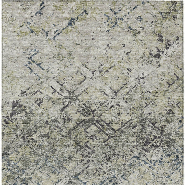 Homeroots 3' Beige Brown Copper Geometric Washable Indoor Outdoor Area Rug For Versatile Home Decor Solutions 10' X 14' Polyester 586113