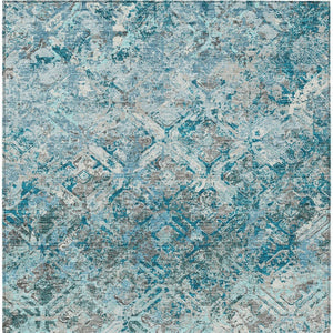 Homeroots 3' Beige Brown Copper Geometric Washable Indoor Outdoor Area Rug For Versatile Home Decor Solutions 3' X 5' Polyester 586114