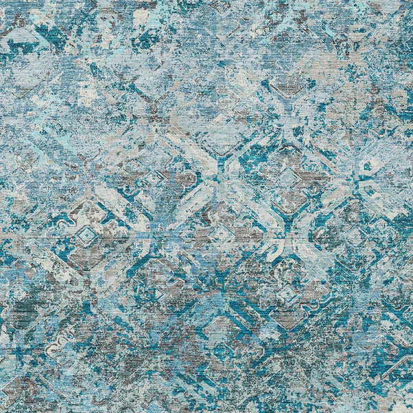 Homeroots 3' Beige Brown Copper Geometric Washable Indoor Outdoor Area Rug For Versatile Home Decor Solutions 3' X 5' Polyester 586114