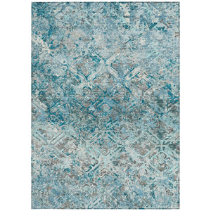 Homeroots 3' Beige Brown Copper Geometric Washable Indoor Outdoor Area Rug For Versatile Home Decor Solutions 5' X 8' Polyester 586115